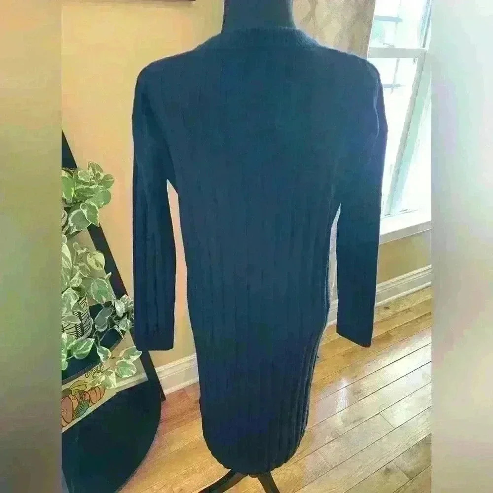 Madewell Resourced Ribbed Midi Black Wool Blend Sweater Dress Womens Sz XXS READ - Picture 4 of 13